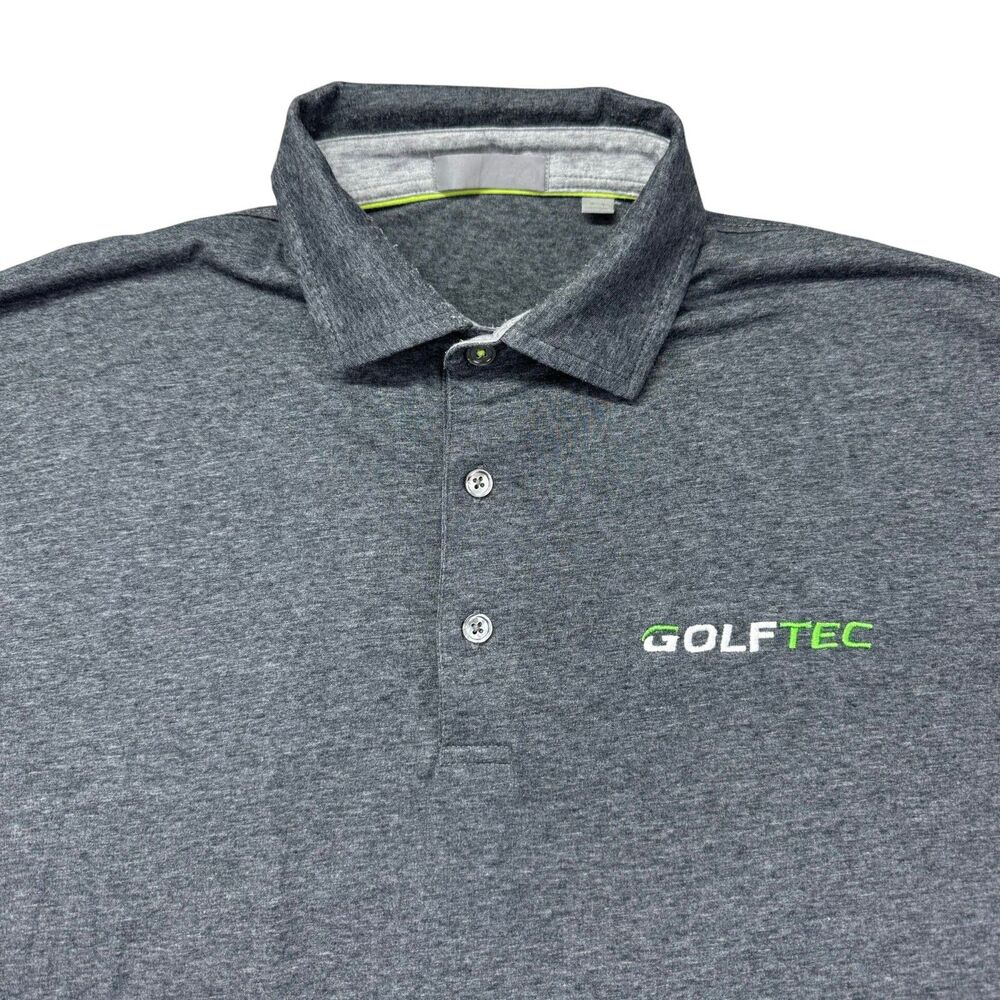 Tasc Performance Polo Shirt Men's Medium Gray Stretch Short Sleeve Golf Soft Top